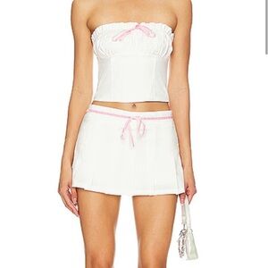 Revolve White top and skirt set